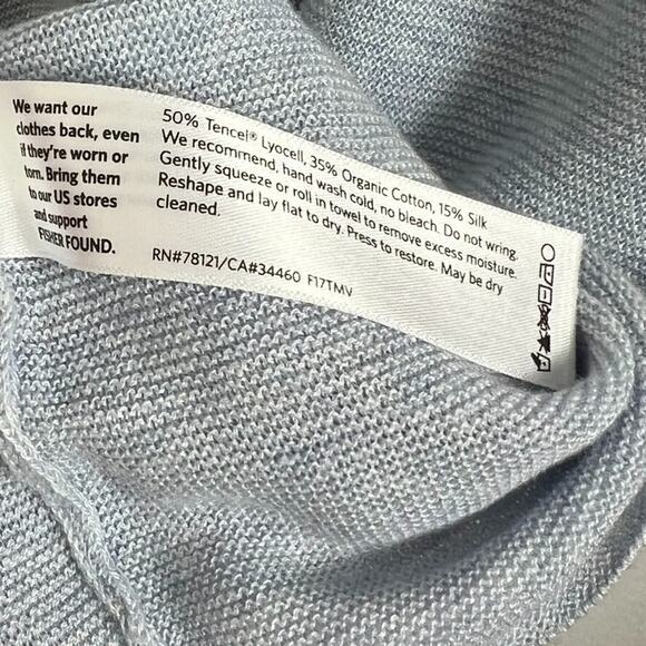 Eileen Fisher Tunic Sweater Women's Size Small Blue Organic Cotton Long Sleeve - Picture 4 of 6